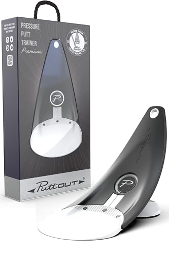 【 Putt OUT公式 】 パター 練習 ゴルフ練習 【 室内で出来る本格的なパッティング練習 】 パター練習器具 ゴルフ練習器具 (距離感や方向性の調整に!) [ PuttOUT ] プレミアムプレッシャーパットトレーナー (ホワイト) 画像1