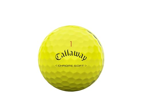 キャロウェイ(Callaway) ゴルフボール CHROME SOFT YLW 24 TRIPLE TRACK 1ダース(12個入り) 3ピース構造 トリプル・トラック イエロー 最後 画像