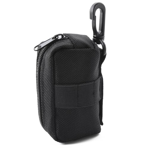 [sourire vivre] ゴルフボールケース 2個入れ用 フォークやマーカーも入るゆとりある容量 ティ刺し付 ゴルフ ボールポーチ シンプル ブラック 画像1