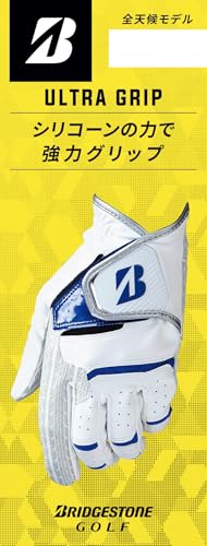 BRIDGESTONE(ブリヂストン) ゴルフグローブ ULTRA GRIP ホワイト/ブルー 23cm メンズ GL2505WB23 画像1