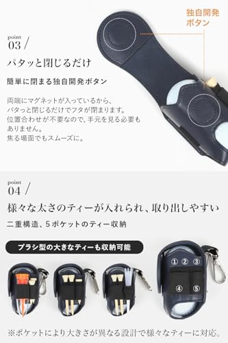 Zesty ゴルフボールケース Lite 機能性にこだわるプレイヤーのゴルフ ボールポーチ ゴルフボール 入れ ホルダー ゴルフ用品 小物 (ブラック) 中間 画像