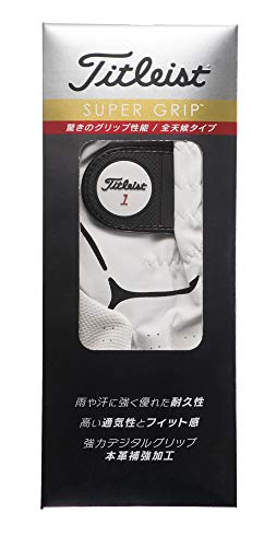 タイトリスト(TITLEIST) ゴルフグローブ メンズ TG39 ホワイト 23cm 左手用 中間 画像