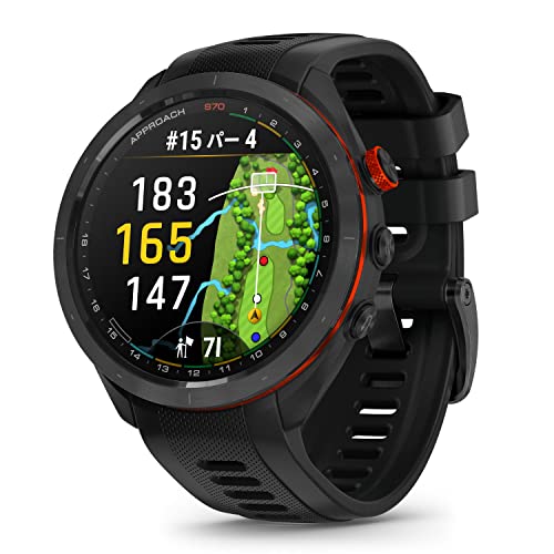 ガーミン(GARMIN) Approach S70 47mm Black AMOLED(有機EL)ディスプレイ搭載 ゴルフウォッチ GPSマップ Suica対応 バーチャルキャディ 010-02746-22 【日本正規品】 画像1