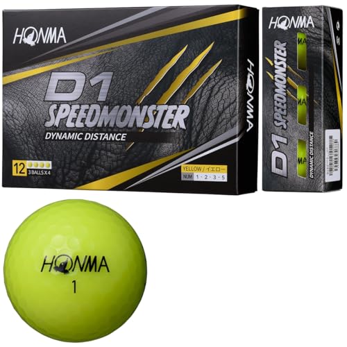 本間ゴルフ HONMA ボール D1 スピードモンスター ボール 3ダースセット 3ダース(36個入り) イエロー 画像1