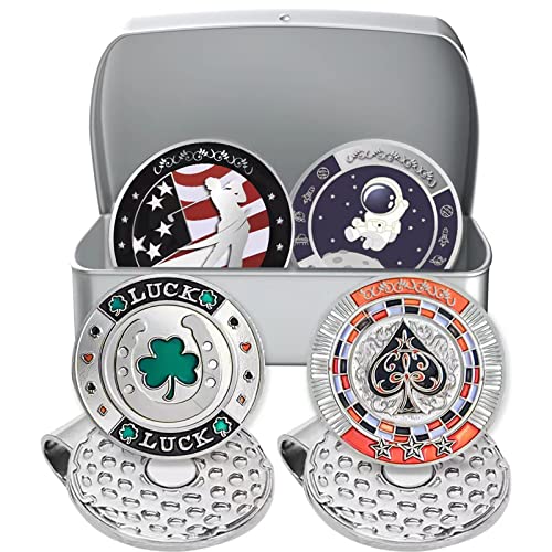 JEBOR ゴルフ マーカー ×4個 マグネット付きハットクリップ 収納ボックスと2個セット 画像1