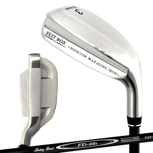 FLIT BOX マレージング U-I 右用 メンズ UI アイアン型ユーティリティ（UI3/UI4/UI5）中空構造 ハイブリッド 高反発ユーティリティアイアン (FD-60標準シャフト, Rフレックス, 18, 度, 右利き) 画像1