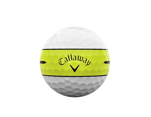 キャロウェイ(Callaway) ゴルフボール CHROME SOFT 24 360 YLW STRIPE 3ピース構造 360°イエローストライプ・ホワイト 最後 画像