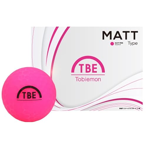 飛衛門 ゴルフ ボール マットカラー 1ダース12球入 2ピース トビエモン ディスタンス DISTANCE コスパ 安い 安価 全5色/1ダース(12球)/マットピンク 画像1