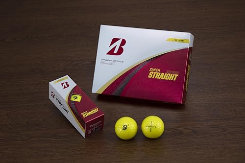 BRIDGESTONE(ブリヂストン)ゴルフボール SUPER STRAIGHT 2025年モデル 12球入 イエロー T5YX 中間 画像