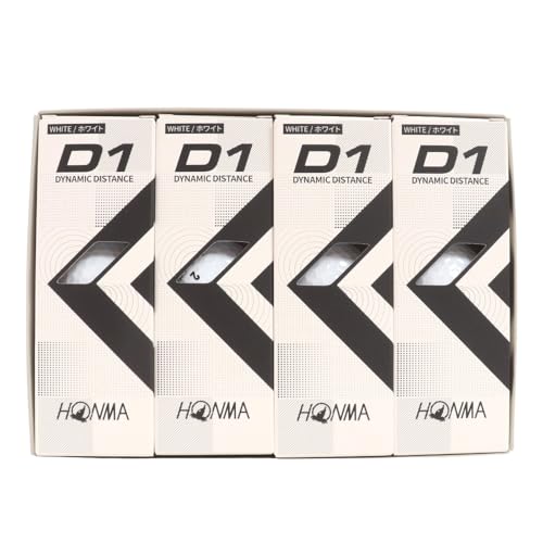 ホンマ ゴルフ ボール D1 D-1 BT2201 2ピース ソフト アイオノマー 飛び系 飛距離 ディスタンス ゴルフボール 1ダース 12球 コスパ 本間ゴルフ 本間 HONMA/BT2201/ホワイト 中間 画像
