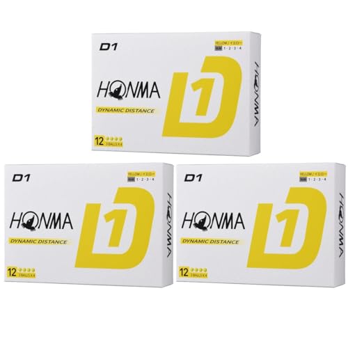 本間ゴルフ HONMA ボール D1 ボール 3ダースセット 3ダース(36個入り) イエロー 1枚目 画像