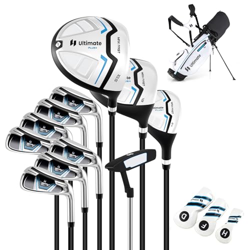 ゴルフクラブセット メンズ 初心者 クラブ11本セット 防水のキャディバッグ付き 右利き ゴルフセット クラブセット ホワイト メンズゴルフセット 画像1