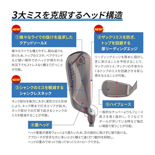 キャスコ(Kasco) ドルフィンフライングウェッジ DFW-225 スチールシャフト 34インチ メンズ 55° 中間 画像