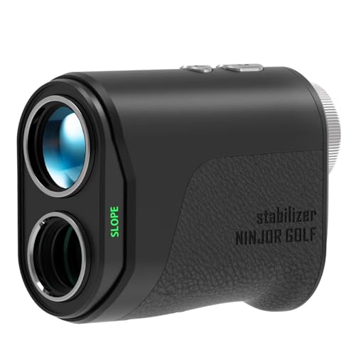 NINJOR GOLF NJ MINI Stabilizer ゴルフ レーザー 距離計 コンパクトサイズ 176g ゴルフ距離測定器 (手振れ補正機能搭載(OLED), ブラック) 1枚目 画像
