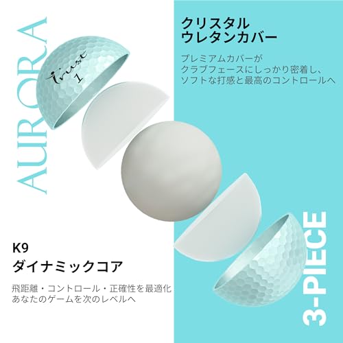 TrustトラストゴルフボールAurora(オーロラ) 被らない 目立つ 飛ぶ 曲がらない 止まるクリスタルウレタンカバー3ピースリアクティブコア(ツアー系) 4ダース(48個入り) オーロラブルー 最後 画像