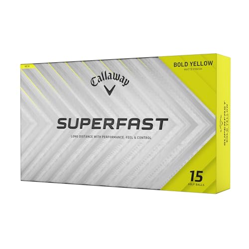キャロウェイ(Callaway) ゴルフボール SUPERFAST BOLD YLW 25 1ダース(15個入り) 2ピース構造 イエロー 画像1