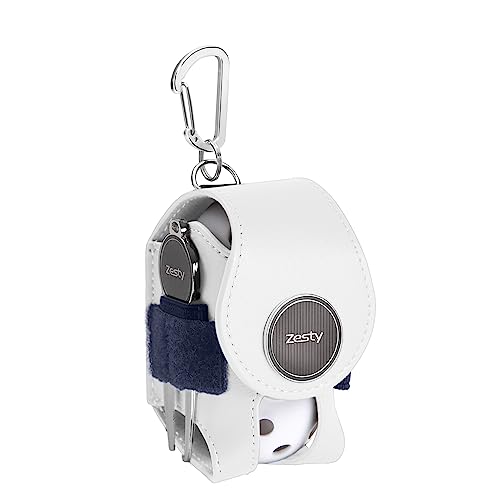 Zesty ゴルフボールケース 2 機能性にこだわるプレイヤーのゴルフ ボールポーチ グリーンフォーク マーカー (通常タイプ, ホワイト) 画像1