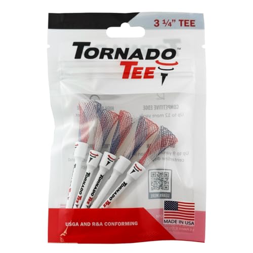 トルネード ティー ゴルフ 5 Pack Tornado Tee 3.25インチ 4インチ 蛍光 カラー (レッド/ホワイト/ブルー, 3.25 in) [並行輸入品] 最後 画像