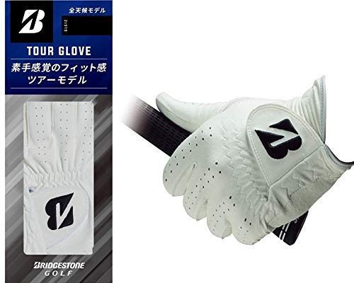 BRIDGESTONE(ブリヂストン) ゴルフグローブ TOUR GLOVE GLG12 メンズ ホワイト 22cm 最後 画像