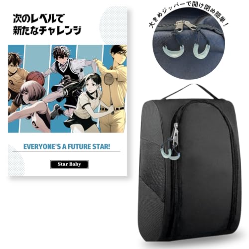 【国内検査済み】シューズケース シューズ入れ バッシュ ゴルフ シューズ袋 蒸れない 蓄光ジッパータブ 最後 画像