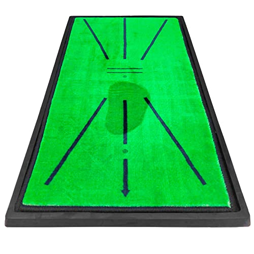Golf Style ゴルフマット 練習 マット 跡がつく ターフ跡が確認できる 素振り スイング ショットマット アプローチ アイアン 練習用 ダフり チェック ゴムマット 33×62cm 単品 1枚目 画像