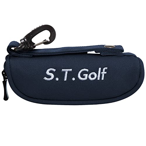 S.T.Golf ゴルフボールケース ゴルフ ボールポーチ ボール3個用 5色 軽量 50g リニューアル 900Dポリエステル採用 高強度 耐久性 撥水加工 (ネイビー) 画像1