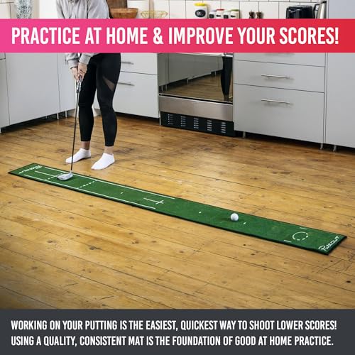 PuttOut スリムゴルフパッティングマット - グリーン - 94.45インチ x 9.8インチ (グリーン) 中間 画像