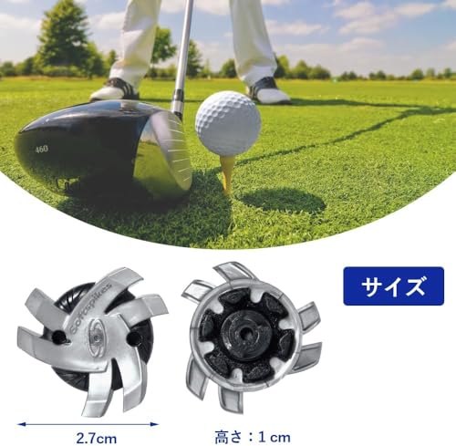 TerraShine ゴルフスパイク鋲 24個セット スパイク フットジョイ スパイク鋲 交換 ゴルフシューズ スパイク 交換用スパイク鋲 衝撃吸収 滑り止め 固定 付け替え 簡単脱着 クリケットシューズにも適用可能(黒灰+灰黒) 中間 画像
