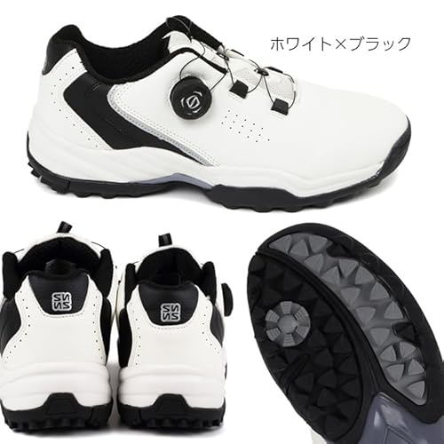 フォーセンス ダイヤルシューズ メンズ ゴルフ スパイクレス スポーツシューズ トレッキングシューズ 登山靴 最後 画像