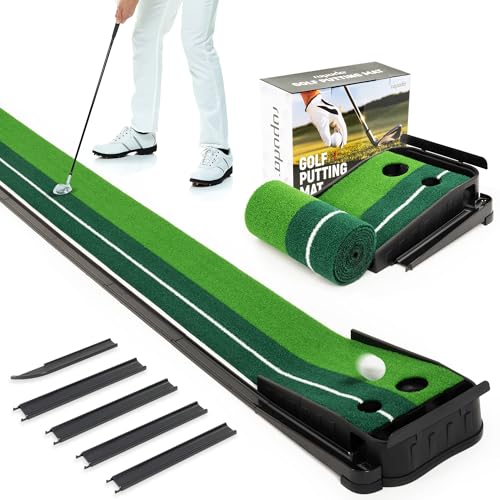 ropoda ゴルフパターマット 自動 返球機能付き パター練習マット 3m 室内 屋外 屋内 静音 アプローチ マット ゴルフ パターマット パター 練習 練習器具 人工芝 画像1