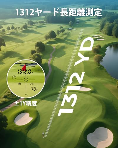 CIGMAN ゴルフレーザー距離計 2.4インチタッチスクリーン 1312ヤード 6倍ズーム USB-C充電式 IP54防水 ゴルフ用距離計 スロープ補正 フラッグロック 日本語説明書付き 最後 画像