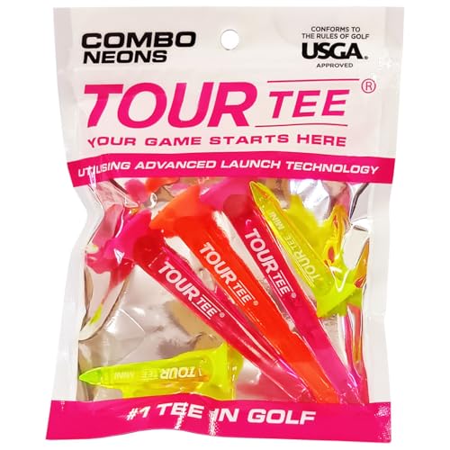 Tour Tee COMBO NEONS ゴルフティー(5本入り) PINK T-490(580) 1枚目 画像