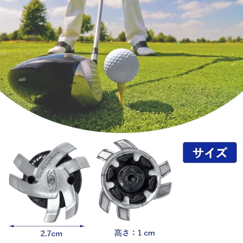 TerraShine ゴルフスパイク鋲 24個セット スパイク フットジョイ スパイク鋲 交換 ゴルフシューズ スパイク 交換用スパイク鋲 衝撃吸収 滑り止め 固定 付け替え 簡単脱着 クリケットシューズにも適用可能 (ダークブルー+灰黒) 中間 画像