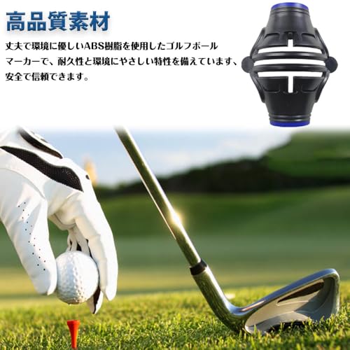 CHANJIF ゴルフボールマーカー トリプル3ライン 高精度ゴルフボールマーカーゴルフボールラインマーカーツール 持ち運び便利 360 度 + 180 度結合 ゴルフボール線画マーカーキット 中間 画像