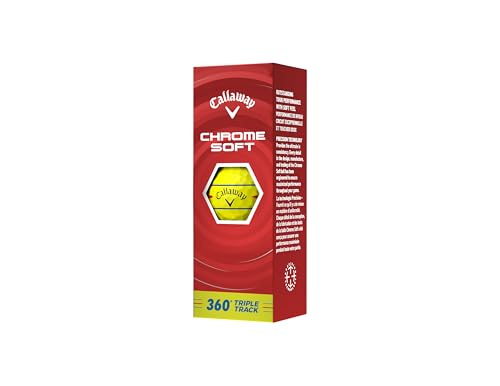 キャロウェイ(Callaway) ゴルフボール CHROME SOFT 26 1ダース(12個入り) 3ピース構造 360°トリプル・トラック イエローの特徴・詳細 画像