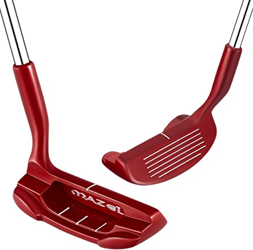 MAZEL ゴルフクラブ チッパー ゴルフ ピッチングウェッジ スチールシャフト、右利き&左利き、35°,36°,45°,55°,60°メンズ&レディース (スチール(ステンレス鋼ヘッド - 赤), r, 45, 度, 右)の外観・全体像 画像