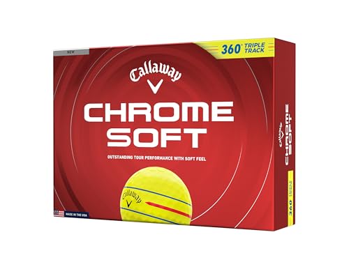 キャロウェイ(Callaway) ゴルフボール CHROME SOFT 26 1ダース(12個入り) 3ピース構造 360°トリプル・トラック イエローの外観・全体像 画像