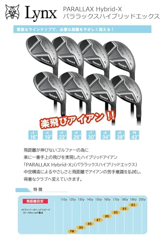 リンクス Lynx PARALLAX Hybrid-X ハイブリッド アイアン (カーボンシャフト) 単品販売 6番(Rフレックス, 26, 度)の詳細・まとめ 画像