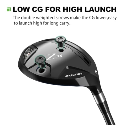 MAZEL (マゼル) レスキュー ゴルフクラブ ユーティリティ カーボンシャフト メンズ 右利き用 (カーボン（Z35 II-ブラック）, フレックス:R, 27, 度, 右)の特徴・詳細 画像