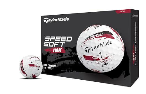 テーラーメイド(TAYLOR MADE) TMJ24 SpeedSoft INK RED 12個入り スピードソフト インク レッド ゴルフボール 2024年モデル レッドの外観・全体像 画像