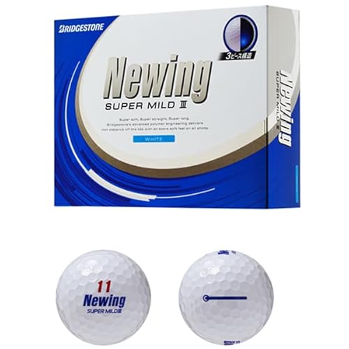 NEWING SUPER MILD 3 ニューイング スーパーマイルド 3 ゴルフボール 1DZ (12球入り) 3ピース構造 [日本仕様正規品] (ホワイト) (ホワイト) 1