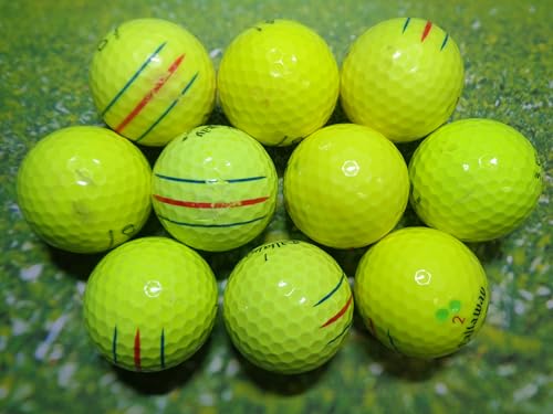 ノーブランド品ゴルフボールロストボールBランクキャロ ウェイトリプルトラック 三本線 混合 年代色々10球セット【中古】 (イエロー)の詳細・まとめ 画像