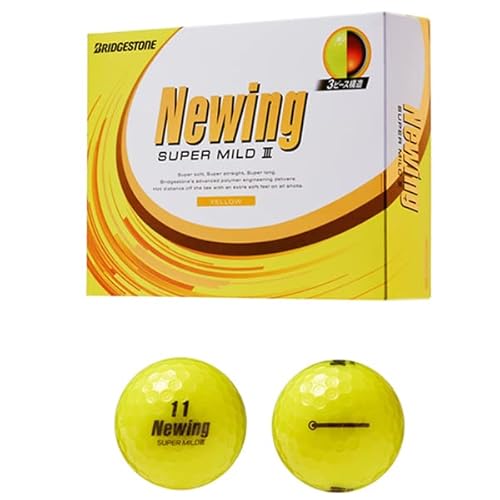 NEWING SUPER MILD 3 ニューイング スーパーマイルド 3 ゴルフボール 1DZ (12球入り) 3ピース構造 [日本仕様正規品] (ホワイト) (イエロー) 1