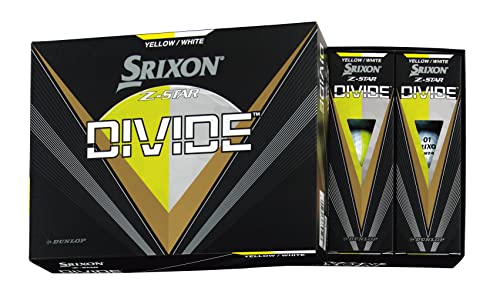 ダンロップゴルフボール SRIXON Z-STAR DIVIDE 2023年モデル 1ダース(12個入り) イエロー/ホワイトの外観・全体像 画像