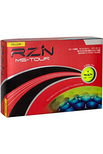 RZN Golf ゴルフボール 3ピース MS-TOUR 1ダース (12個入り) 父の日 プレゼント イ エロー レジンゴルフ 日本正規流通品 1