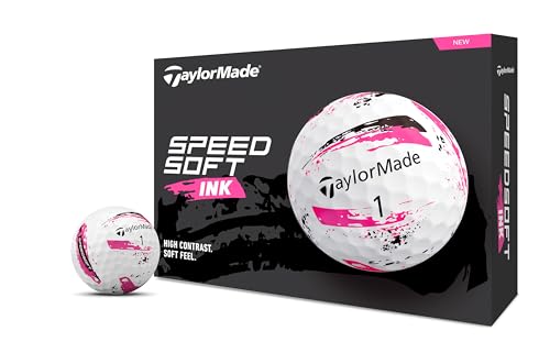 テーラーメイド(TAYLOR MADE) TMJ24 SpeedSoft INK PNK 12個入り スピードソフト インク ピンク ゴルフボール 2024年モデル ピンクの外観・全体像 画像