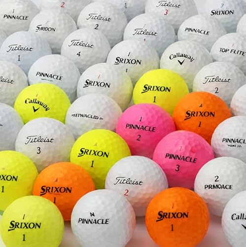 【ロストボール50球 B級】人気ブランド混合 カラーボール入り ゴルフボールセット Srixon Titleist Callaway Pinnacle 練習用 大容量の外観・全体像 画像