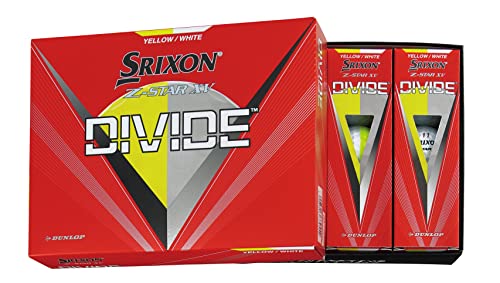 ダンロップゴルフボール SRIXON Z-STAR XV DIVIDE 2023年モデル 1ダース(12個入り) イエロー/ホワイトの外観・全体像 画像