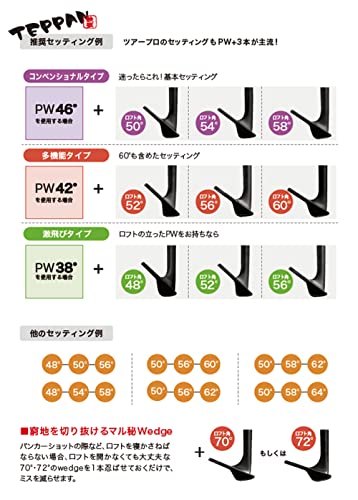 鬼スピン ウェッジ ブラックエディション ゴルフクラブ 角溝 スピン Wedge ブラックPVD仕上げ スチールシャフト 豊富なロフトバリエーション 【ノーロゴ】 【Lｙ】 (58)の特徴・詳細 画像