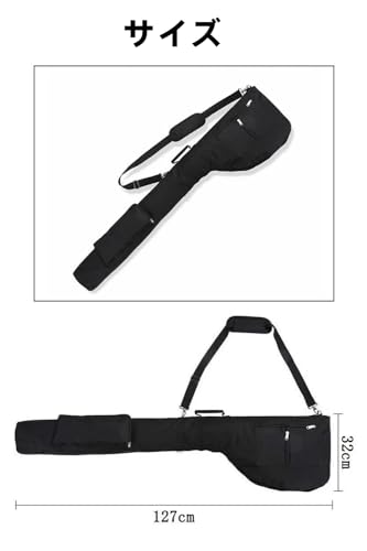 YFFSFDC ゴルフバッグ 練習用 クラブケース 超軽量 折りたたみ 大容量 最大7本収納可能 3つポケット付き 初心者 メンズ レディース ゴルフケース ブラックの詳細・まとめ 画像